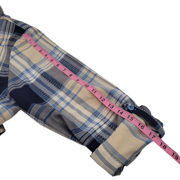 Allison Daley Button Down Plaid Thread Blouse w/ Roll Up Sleeves Womens Sz 2XL - Picture 8 of 12